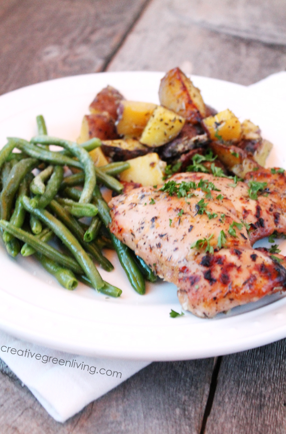 Honey Dijon Roasted Chicken with Herbed Potatoes Creative Green Living