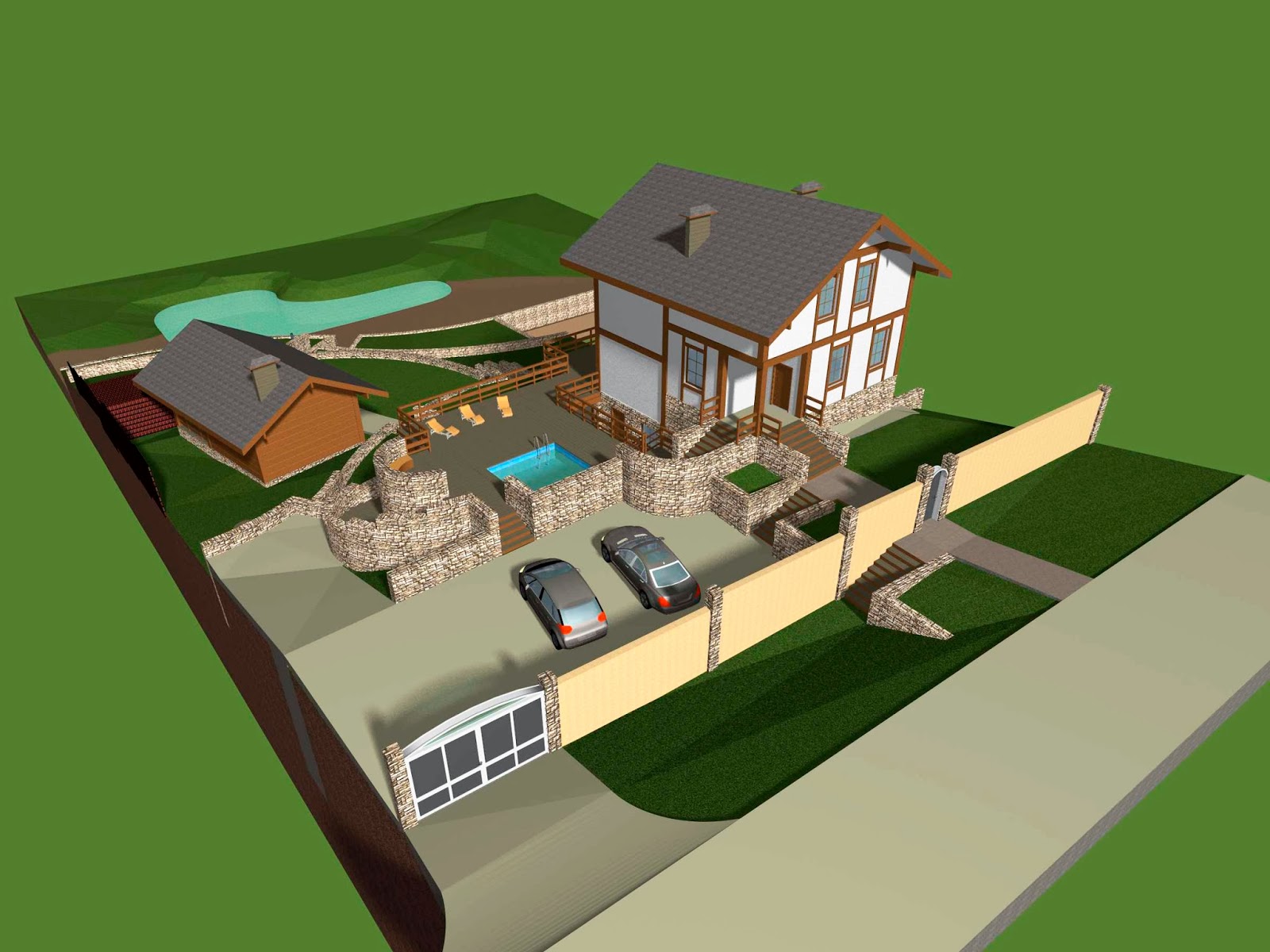 проекты домов рендеры. проектирование домов. частный дом проект. дом с мансардой и террасой и гаражом 150м2. красивый мансардный дом.