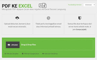 Tampilan awal pdf ke Excel