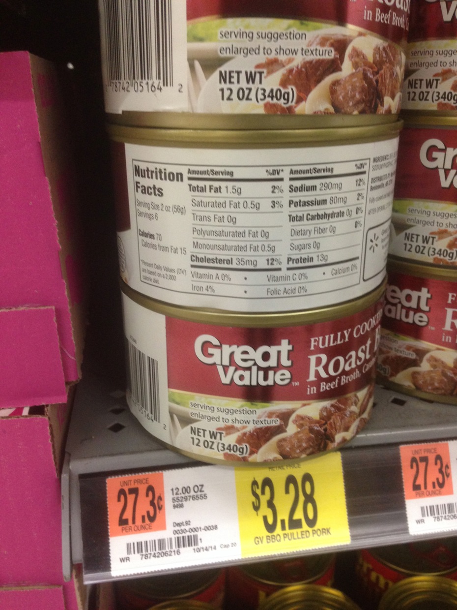 Healthy Grocery Roast Beef, 12 oz, Great Value Walmart