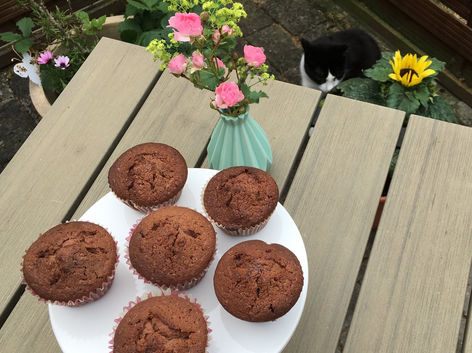 Bagning med Budget mm.: Chokolade muffins med marcipan