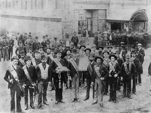 Orange Lodge, Protestant Hall, Brisbane, 1889 Orange Lodge, Protestant Hall, Brisbane, 1889 (John Oxley Library)