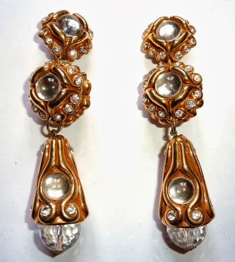 Gillian Horsup Vintage Jewellery: ALEXIS LAHELLEC LARGE GILT & CLEAR ...
