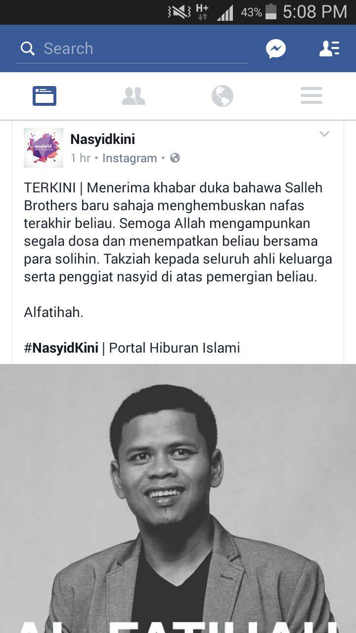 Ahli Kumpulan Nasyid Brothers, Salleh Meninggal Dunia Ahli Kumpulan Nasyid Brothers, Salleh Meninggal Dunia