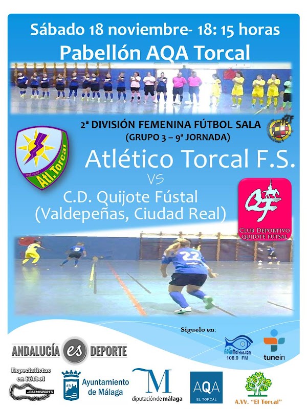 El Atlético Torcal buscará la cuarta victoria seguida ante Quijote Futsal - sábado 18 a las 18:15 horas -