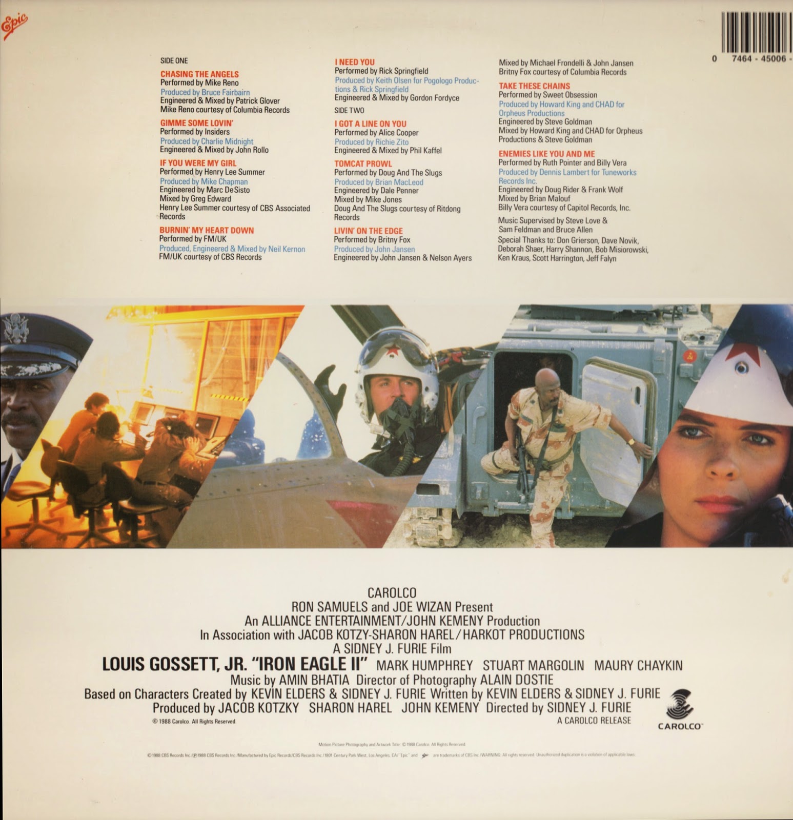 EvenSpot Speaks 1988, Iron Eagle II, soundtrack, vinyl
