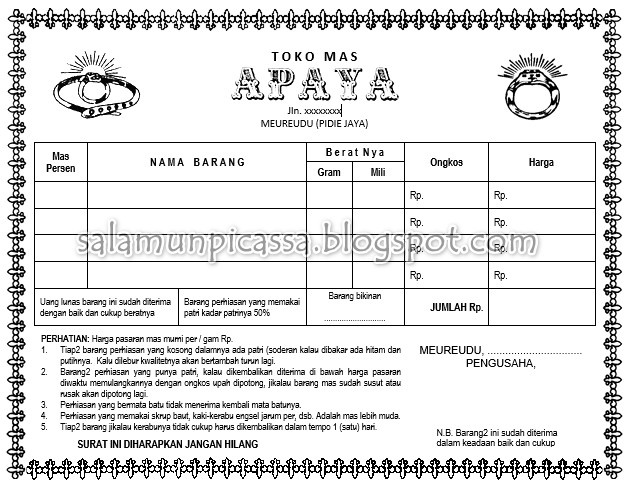 101 Template Nota Faktur Format Word Lengkap Banyak Sekali