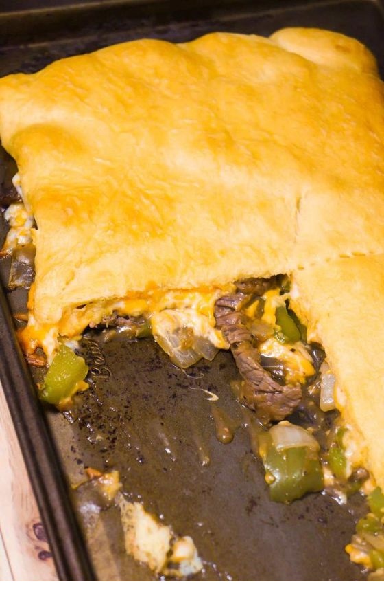 Philly Cheese Steak Crescent Bake