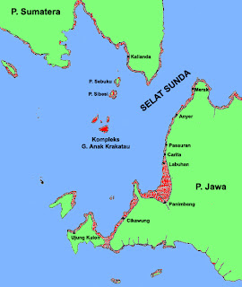 Где находится вулкан кракатау карта