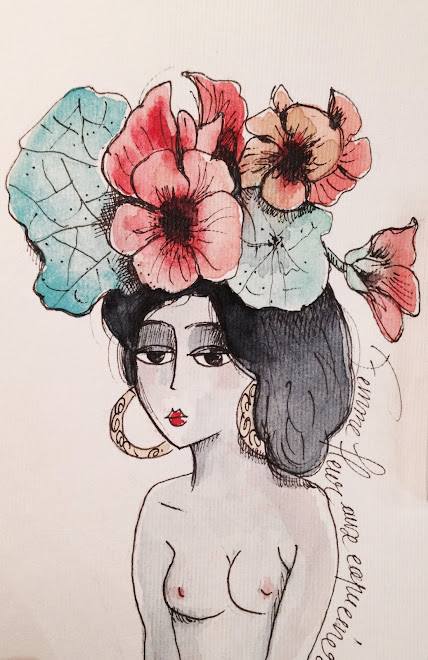 Femme fleur aux capucines