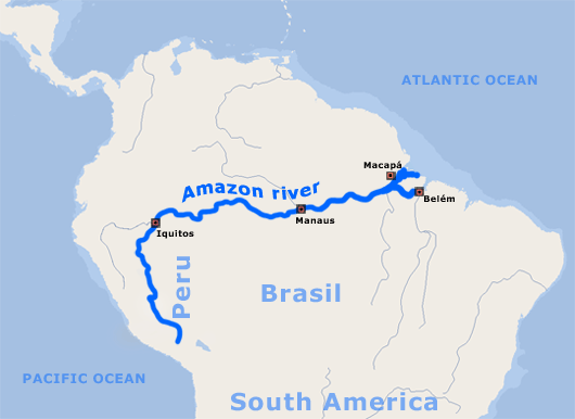 Amazon River South America 11 - Amazon River Map