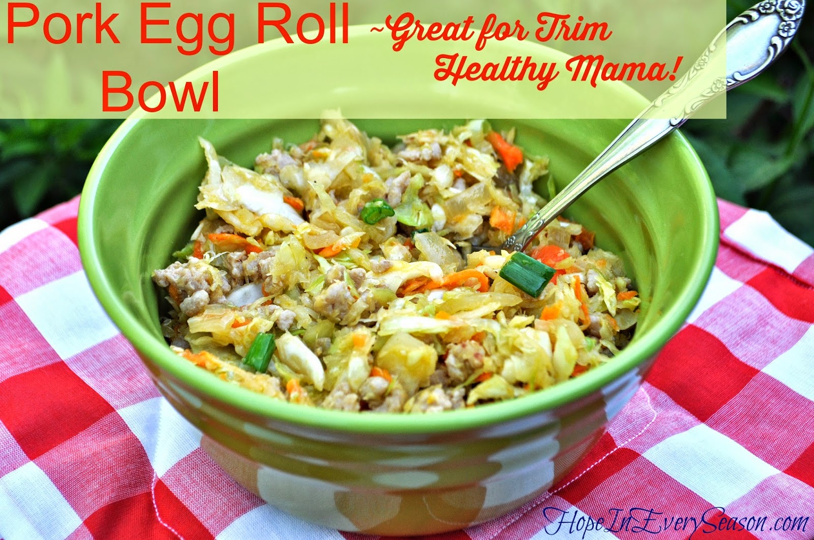 Pork Egg Roll Bowl ---Trim Healthy Mama Style--- Egg Roll in a Bowl.