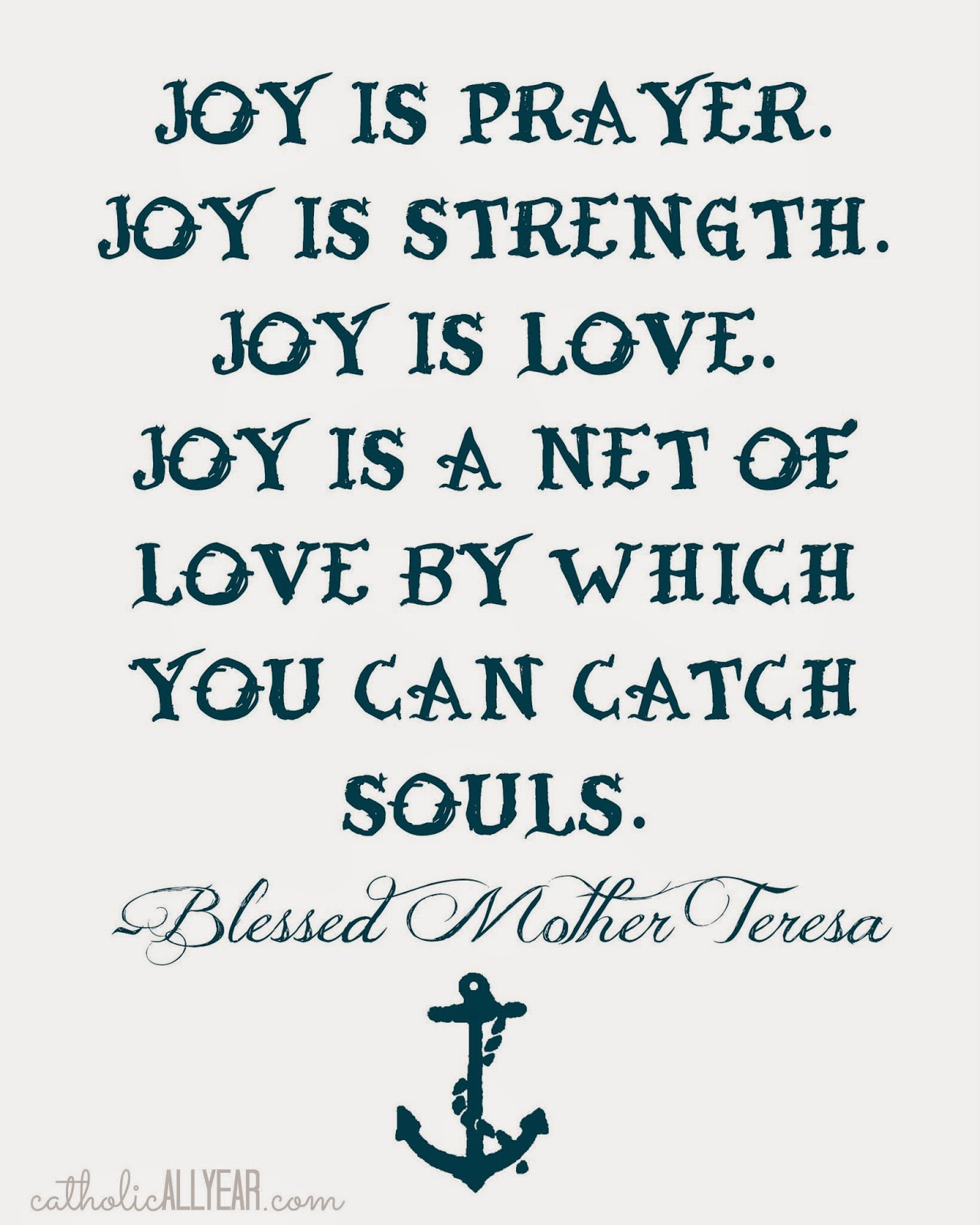 Another Blessed Mother Teresa quote on white