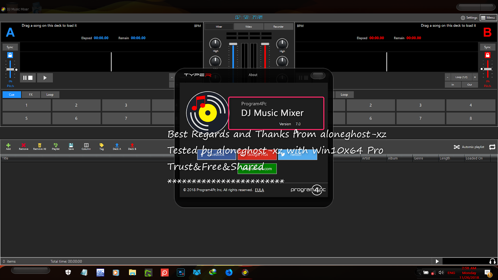 aloneghostxz Program4Pc DJ Music Mixer 7.0.0 FULL