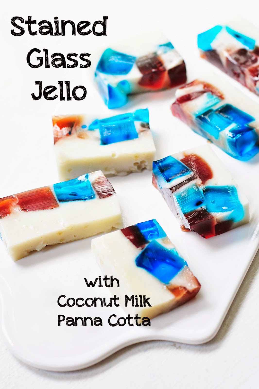 Simply Gourmet Stained Glass Jello with Coconut Milk Panna Cotta 