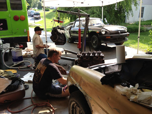 MGB engine swap without a supply of Guinness on hand? Gormless indeed.