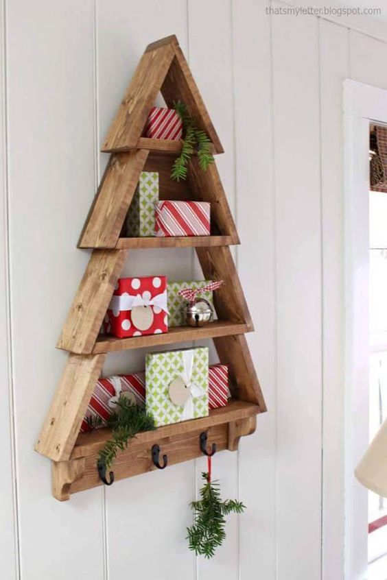 13 Hermosas ideas de árboles navideños hechos con madera cositasconmesh