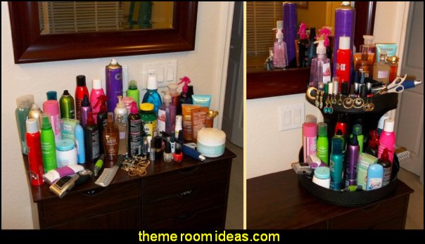 Spinning Cosmetic Organizer beauty salon theme bedroom ideas - Hair Salon theme decorating ideas - Beauty Salon Decor Ideas - Beauty salon themed bedroom - decorating ideas beauty salon theme - Makeup Room Decor