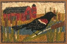 Red Wing Blackbird Punchneedle Pattern 6" by 4"