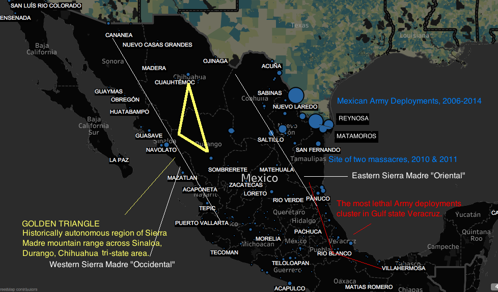 Mexican Military Bases Map