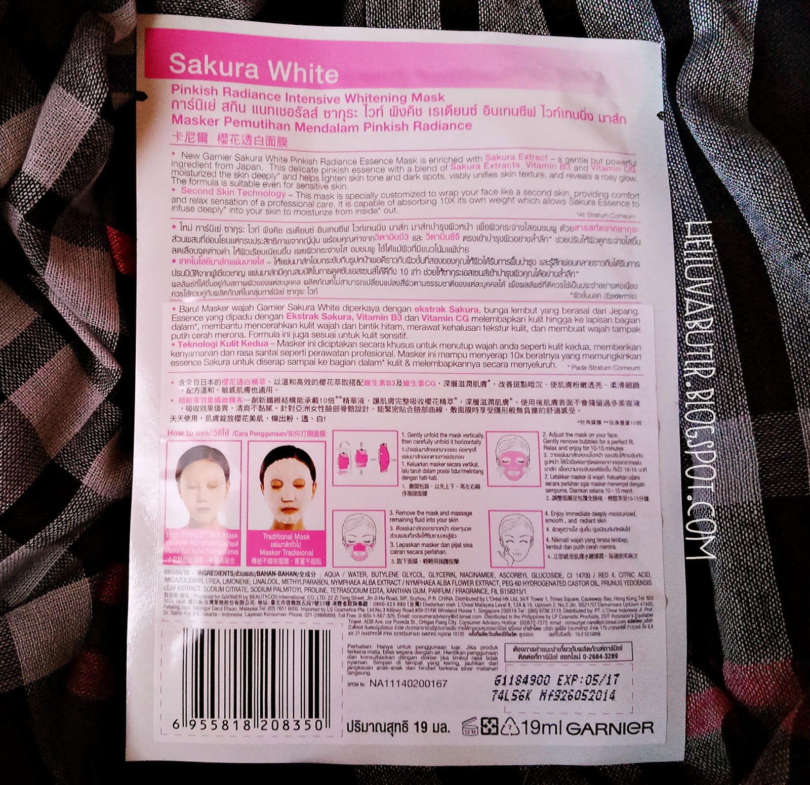 Download Garnier Sakura White Pinkish Radiance Intensive Whitening Mask Review Fuji Astyani S Blog PSD Mockup Templates