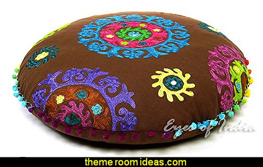 BROWN ROUND DECORATIVE FLOOR CUSHION PILLOW POUF COVER Bohemian Boho Decor Boho Style Decorating - Boho decor - Bohemian bedding - boho chic decor - boho theme decorating ideas - boho gypsy decorating style - Bohemian theme decorating ideas - bohemian chic bedroom - Gypsy style Boho Boutique Boho Style Decorating - Boho decor - Bohemian bedding - boho chic decor - boho theme decorating ideas - boho gypsy decorating style - Bohemian theme decorating ideas - bohemian chic bedroom - Gypsy style Boho Boutique