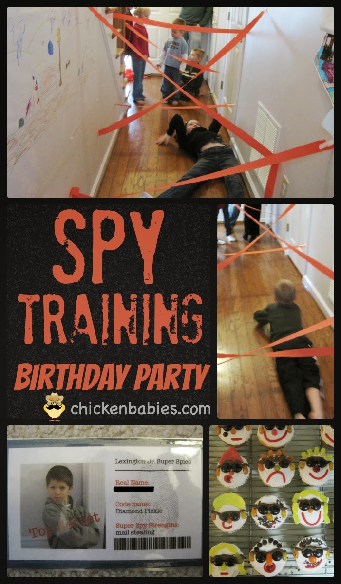 Awesome ideas for a spy training birthday party. Love the laser maze!