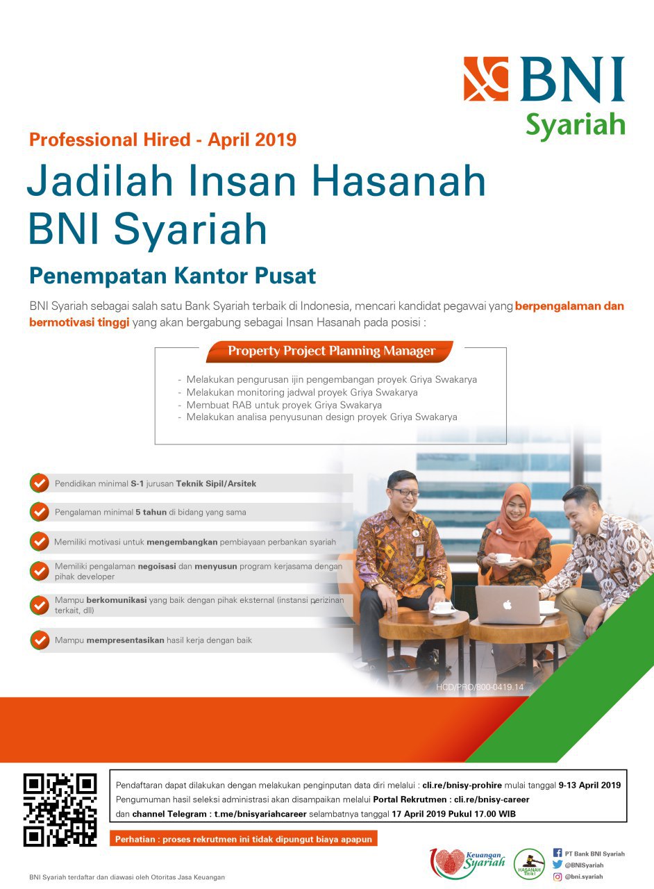 Lowongan Kerja Bank Bni Syariah Besar Besaran April 2019 Rekrutmen Lowongan Kerja Bulan Februari 2021