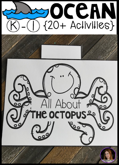 OOcean Activities, Centers and Crafts for kindergarten is the perfect unit for young learners that love learning about animal life. This unit is based around essential question and contains real photos, anchor charts, large and small group as well as independent writing and centers to reinforce concepts and fun hands on craftivities that students will love!