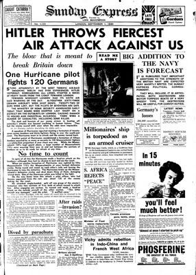 1 September 1940 worldwartwo.filminspector.com Sunday Express