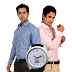 D&Y Stripe Shirt Combo (blue & pink) with D&Y watch free for Rs.544