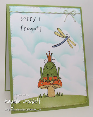 ODBD Custom Pierced Rectangles Dies, ODBD Custom Clouds and Raindrops Dies, Stampin Up Unfrogettable, Card Designer Angie Crockett