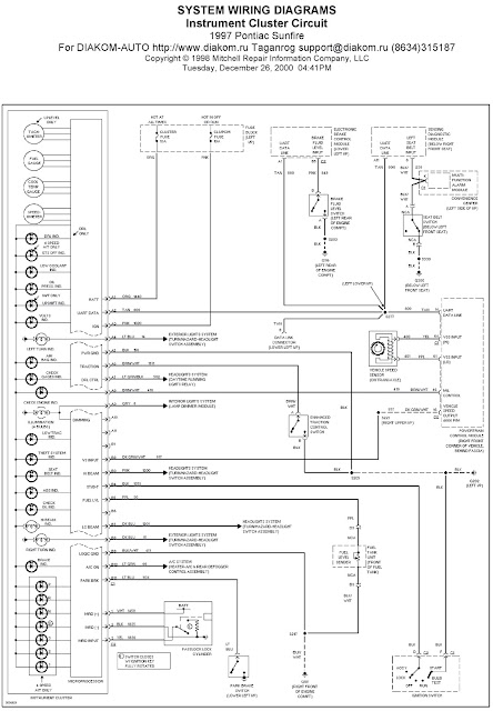 1997 Pontiac Sunfire System Wiring Diagrams Instrument Cluster Circuit