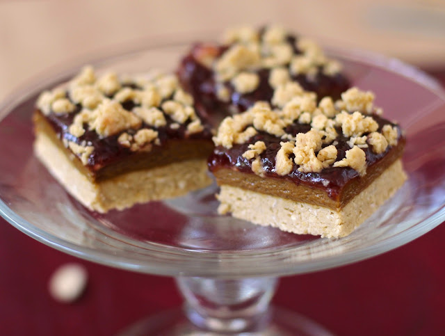 Healthy Peanut Butter and Jelly Shortbread Bars (gluten free, no bake, high protein) - Desserts with Benefits