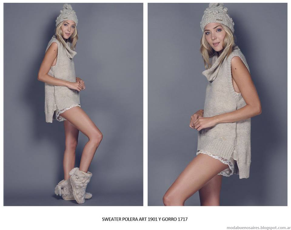 Ropa tejida invierno 2015 moda mujer Agostina Bianchi.