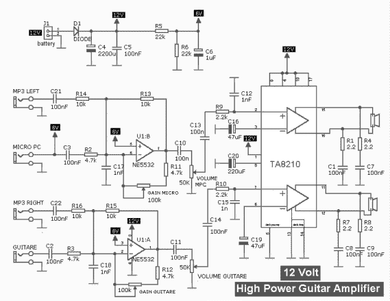 30W GUITAR AMPLIFIER ELECTRONIC DIAGRAM ~ Circuit Wiring Diagram Must Know