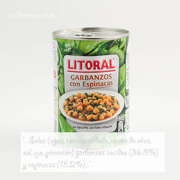 Garbanzos con espinacas Litoral