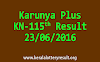Karunya Plus Lottery KN 115 Results 23-6-2016