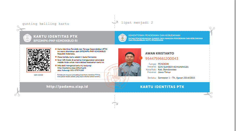 Cara Cetak Kartu Identitas PTK Padamu Negeri