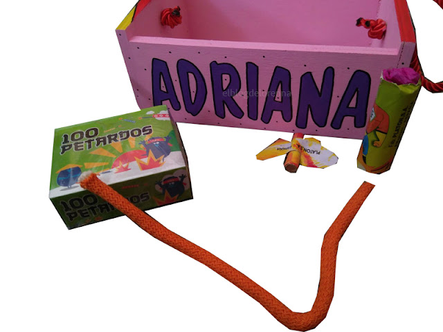 Caja para petardos personalizada Caja para transportar petardos personalizada y pintada a mano
