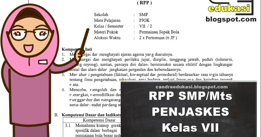 RPP Penjaskes SMP Kelas 7 Semester 2 Kurikulum 2013 Revisi