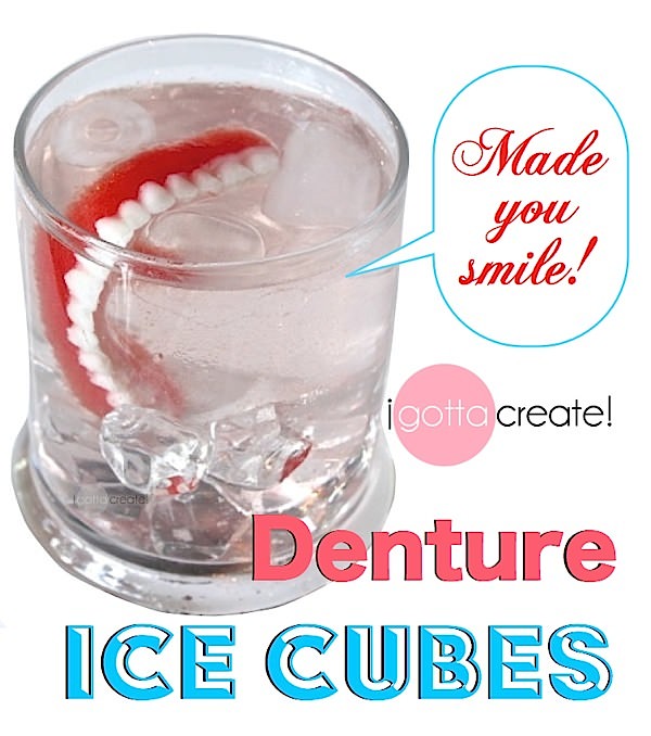 It's really ICE! Denture Ice Cube tutorial at I Gotta Create!