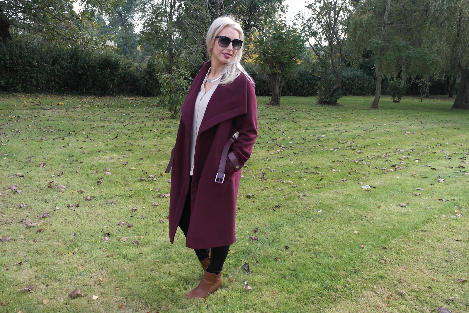 OOTD Berry Coloured Coat Devoted To Pink