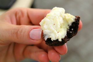 brownie with creme brulee and whipped cream