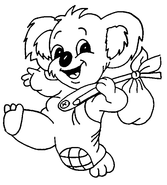 Animal Coloring Pages - Koala and Bear Animal Free Coloring Sheet title=