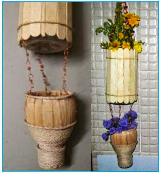 Kreasi Membuat Pot  Bunga  Unik Dari  Stik  Es Krim Dan Botol 