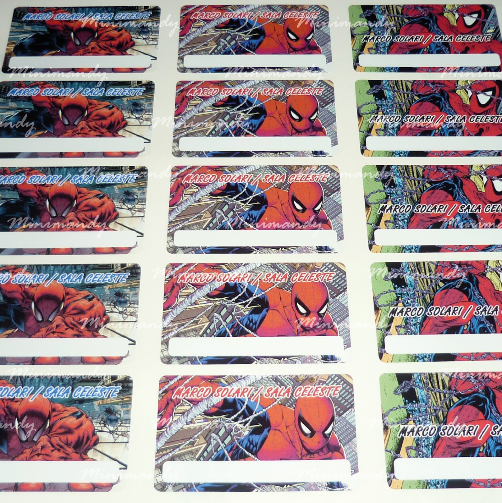 MinimandySign: Etiquetas escolares - Spiderman