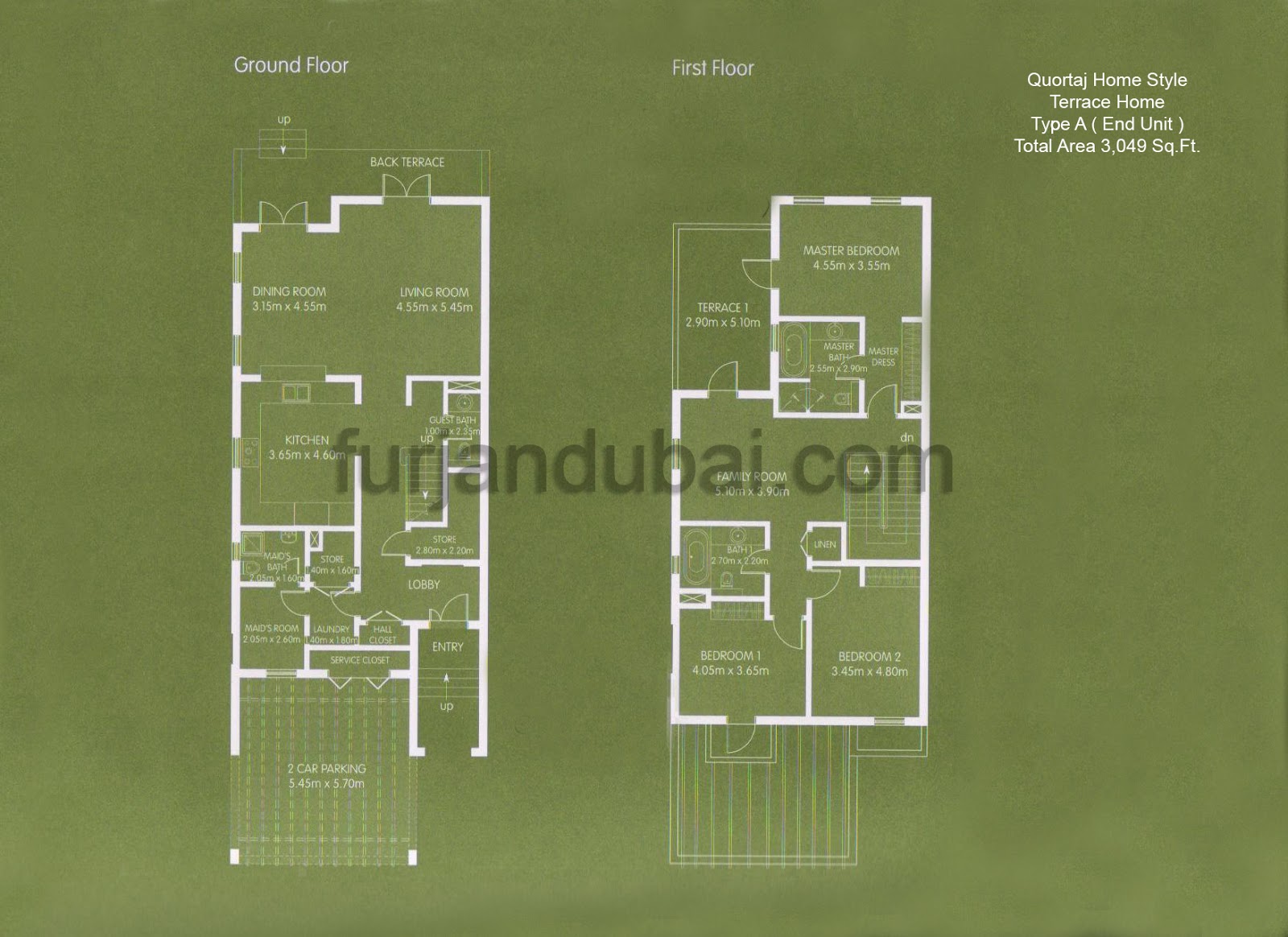 Al Furjan Villas For Sale and Rent Floor Plans