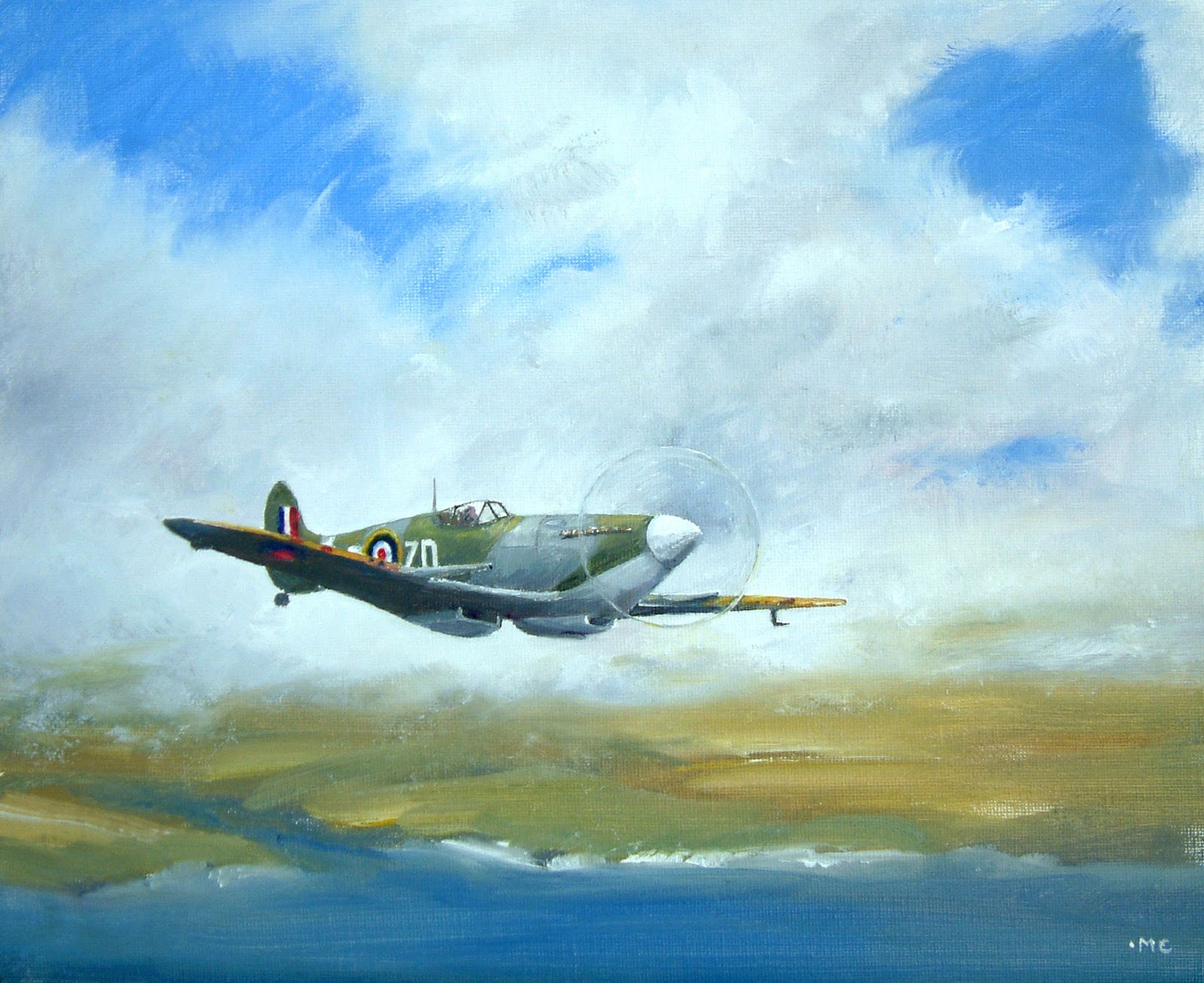 Carmarthen Artist Supermarine Spitfire Painting