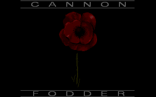Captura de la pantalla inicial del videojuego Cannon Fodder